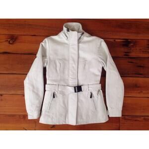 Protocol Pan United Womens White Leather Biker Motorcycle Jacket Coat S 36"